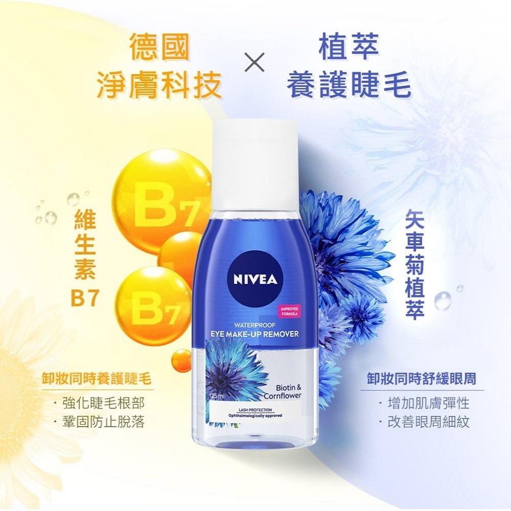栗子美妝🌰｜NIVEA 妮維雅 極淨深層眼部卸妝液 125ml 眼唇卸妝液 藍色 極淨透亮眼部卸妝液 粉 B5精華卸妝水-細節圖4