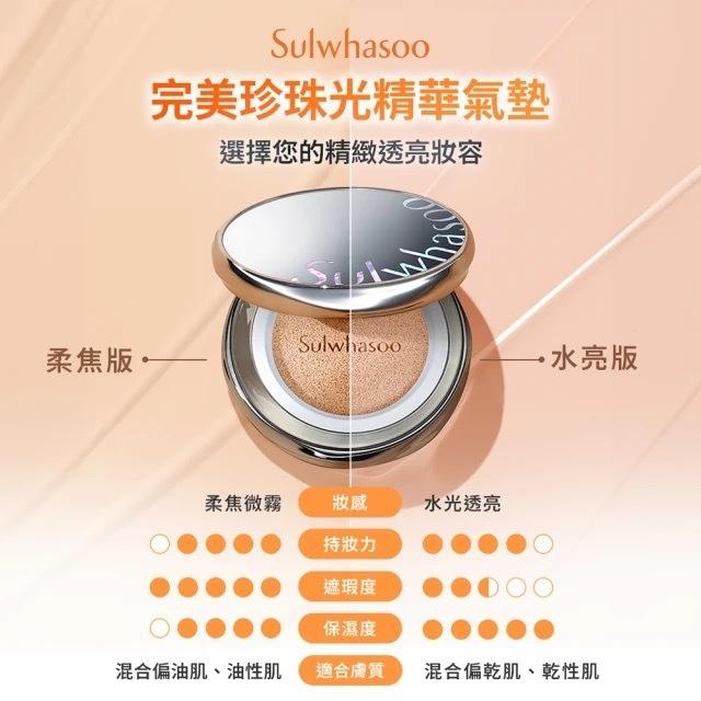 栗子美妝🌰｜雪花秀 完美珍珠光精華氣墊15g*2 一盒2蕊 柔焦版 No.21 No.17 專櫃中文標 5g 迷你氣墊-細節圖5