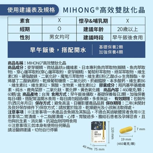 MIHONG 米鴻生醫 高效雙肽化晶 60顆/盒 全新 米鴻-細節圖5
