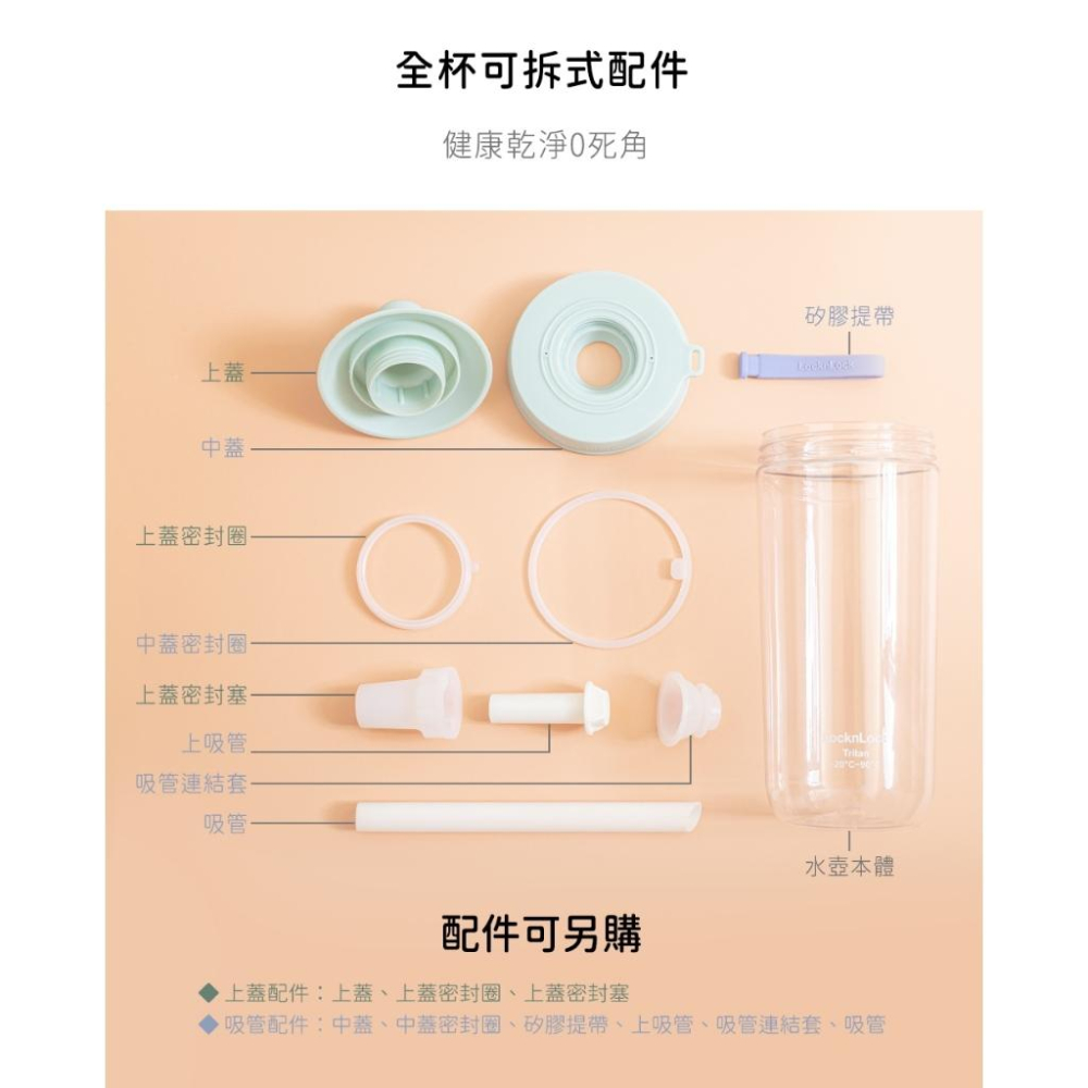 栗子小舖🌰｜全新 Lock&Lock 樂扣樂扣 嚼對搖搖吸管杯700ml 蜂蜜奶油黃 ABF792MYEL-細節圖8