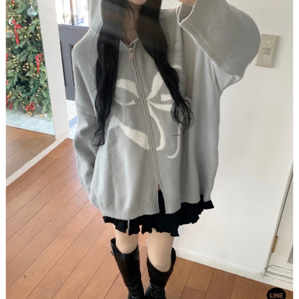 Zebra Crossing【ZC MADE】(零度蘇打 ) ZC Logo 蝴蝶結連帽拉鍊外套-細節圖2