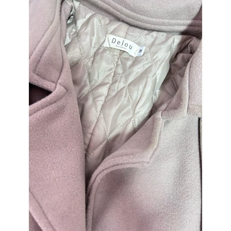 (二手)Dejou長版綁帶大衣-細節圖4