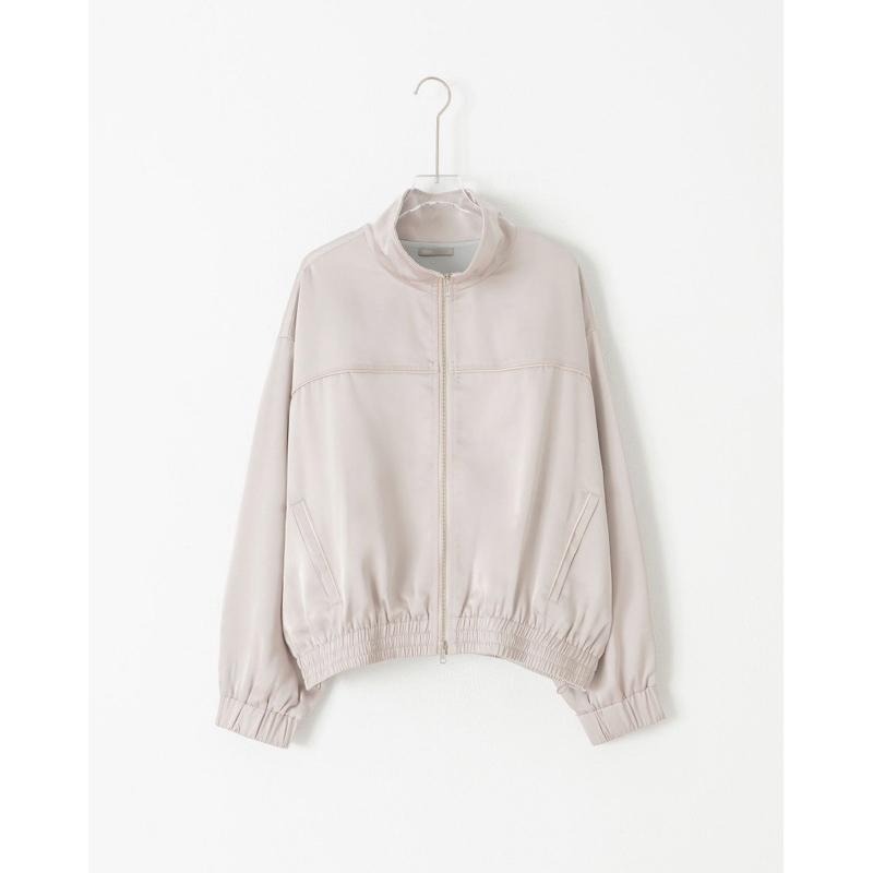 Meier.Q x oiiv-立領緞面壓線外套 銀灰L 全新-細節圖5