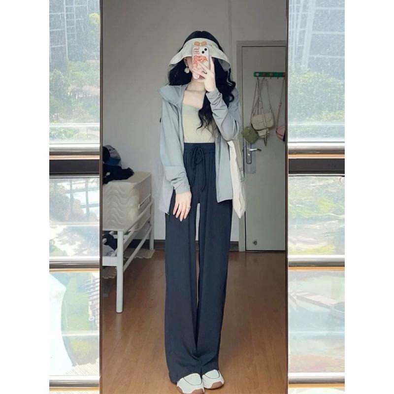 🔥清倉拍賣🔥全現貨 高個子必備超長冰絲休閒落地褲-細節圖2