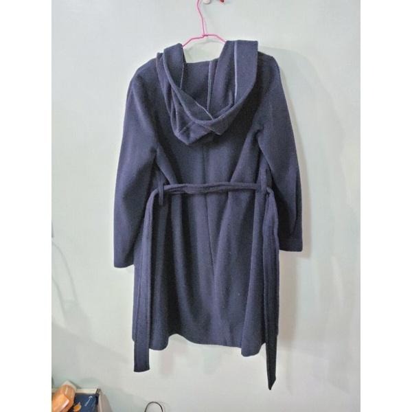 H2O深藍色綁帶大衣-細節圖2