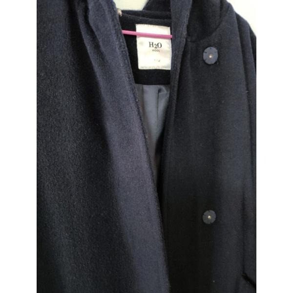 H2O深藍色綁帶大衣-細節圖3