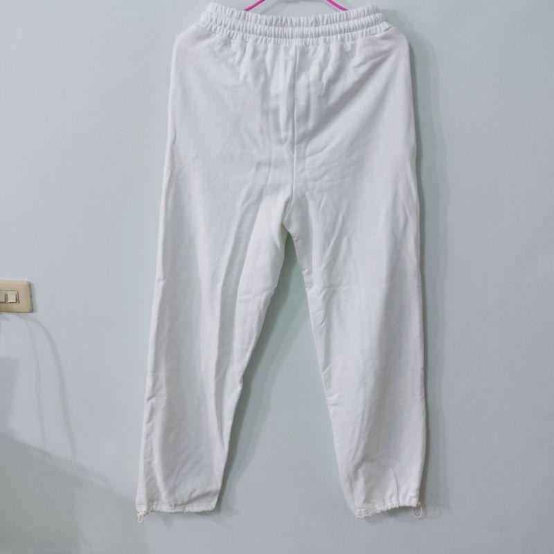 白色毛圈縮口棉褲 XL-細節圖2