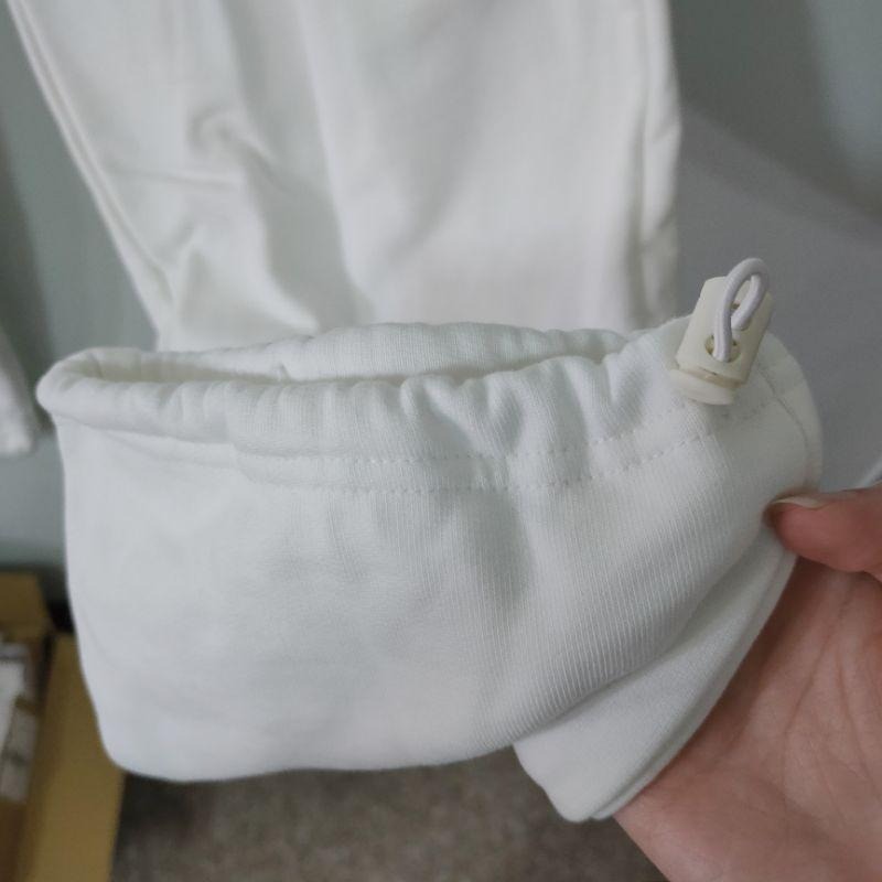 白色毛圈縮口棉褲 XL-細節圖3