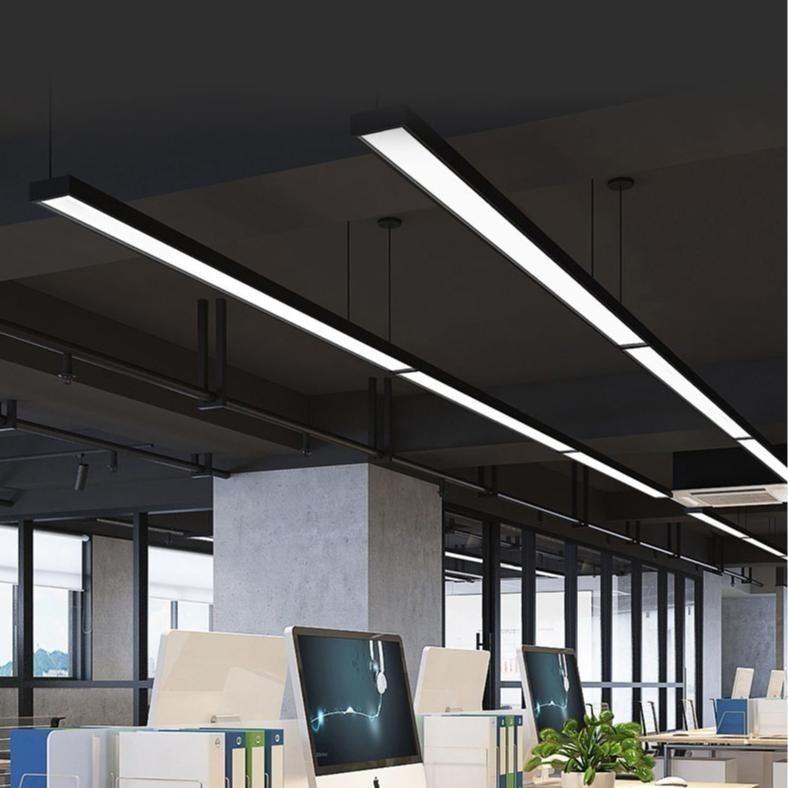 🔥新品🔥 LED吸頂式長吊燈 可吸頂/可垂吊/可拼接 做自己的設計師🤩 簡約現代 長條型 辦公室吊燈 工業風-細節圖8