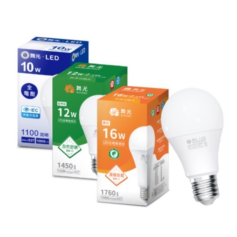 舞光 DANCELIGHT 10W/12W/16W 白光/黃光/自然光 LED球泡 無藍光  燈泡 省電燈泡-細節圖8