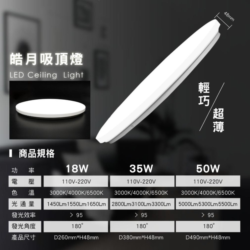 LED 18W 吸頂燈 皓月 星空 滿月《兩年保固》廁所 陽台 單色款 ✨熱銷款小瓦數賣場✨-細節圖4