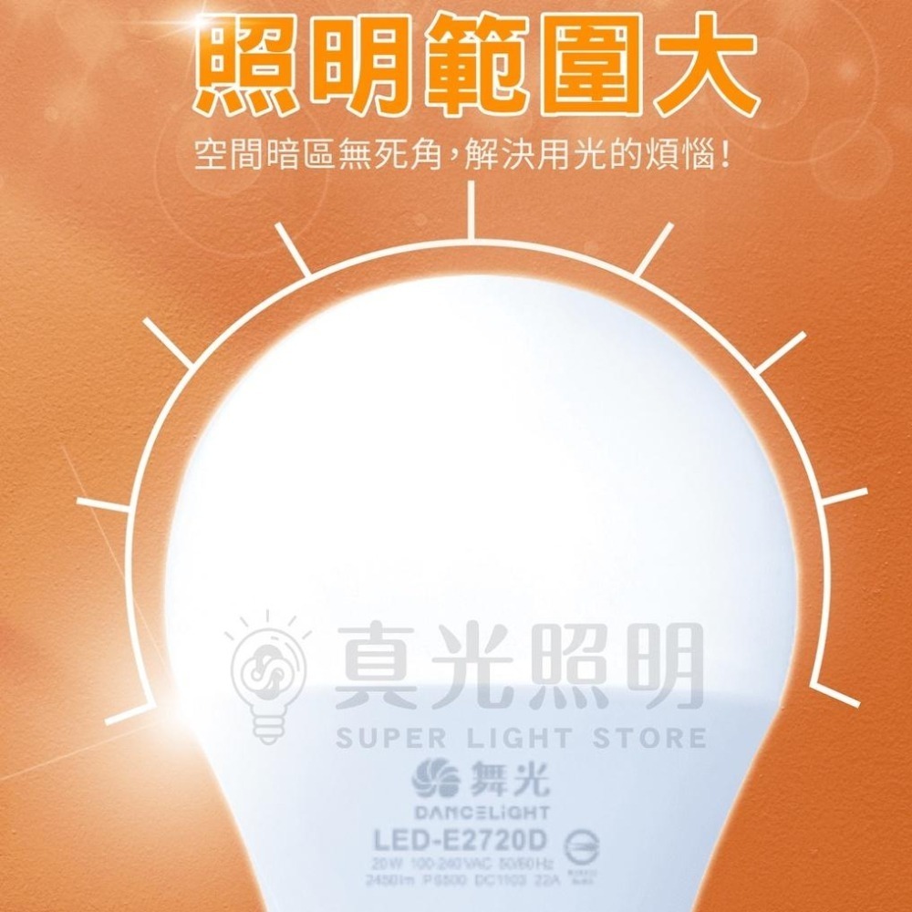 ✨新品上市🧨  舞光 E27 20W Led燈泡💡 全電壓球泡燈 商用 家用燈泡 白光/黃光 高演色 大廣角照明-細節圖3