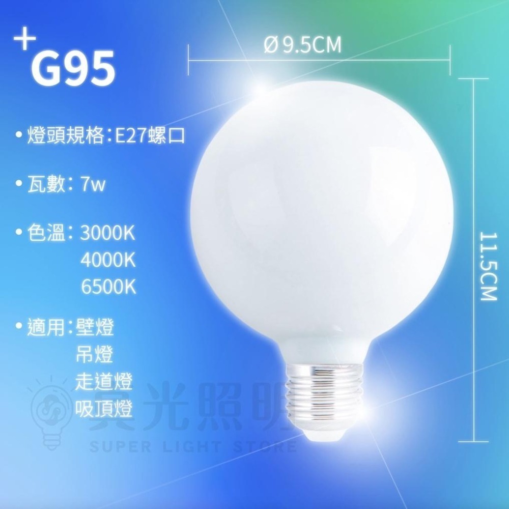 🐲 龍珠燈泡 🔮 /珍珠燈泡  7W G80 / G95 / A60  3色溫自由搭配 🌟柔和奶白外罩🌟 龍珠-細節圖8