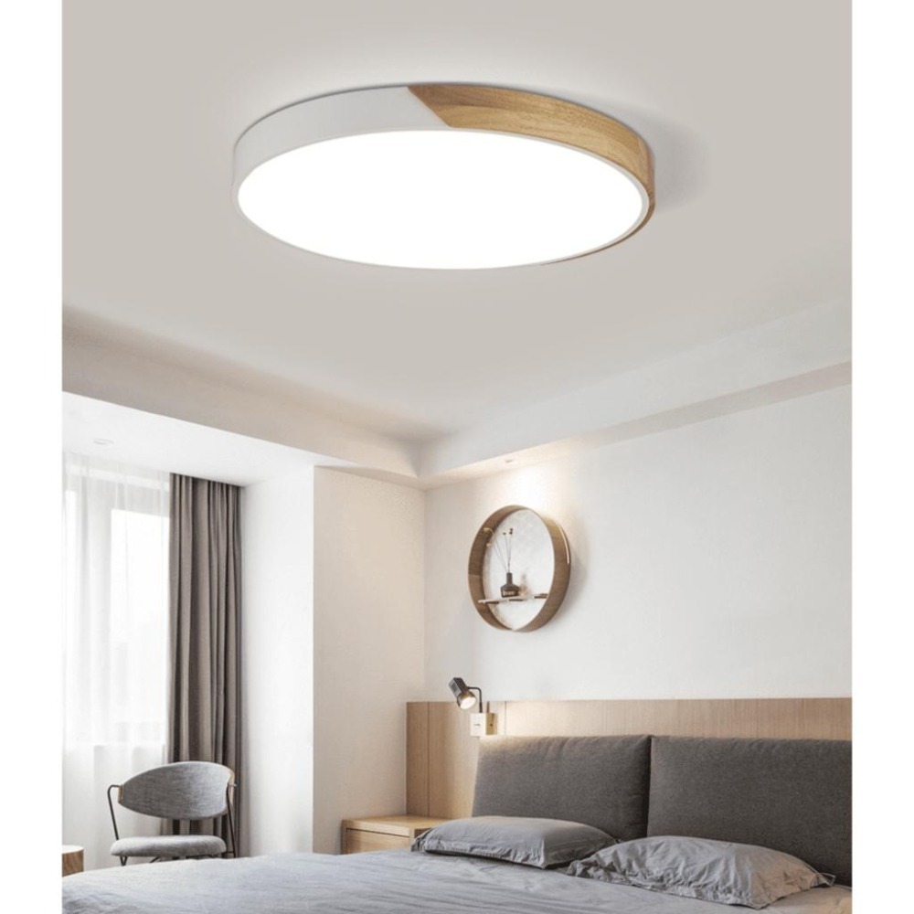 🪄新品✨ 北歐簡約 馬卡龍吸頂燈 遙控調光調色  72W 超薄燈體 北歐原木吸頂燈 民宿/ 臥室/ 兒童房/ 客廳燈-細節圖7