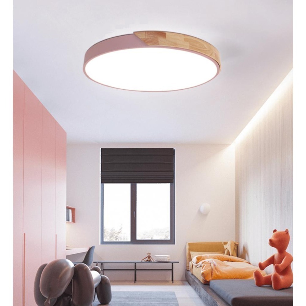 🪄新品✨ 北歐簡約 馬卡龍吸頂燈 遙控調光調色  72W 超薄燈體 北歐原木吸頂燈 民宿/ 臥室/ 兒童房/ 客廳燈-細節圖8