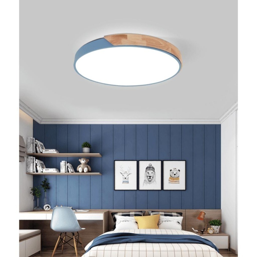 🪄新品✨ 北歐簡約 馬卡龍吸頂燈 遙控調光調色  72W 超薄燈體 北歐原木吸頂燈 民宿/ 臥室/ 兒童房/ 客廳燈-細節圖9