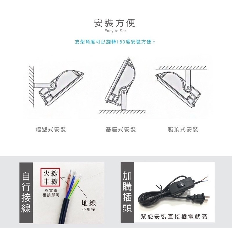 LED 感應式 戶外 投射燈 10W 20W 30W 50W 白光 黃光  投射燈  燈具-細節圖2