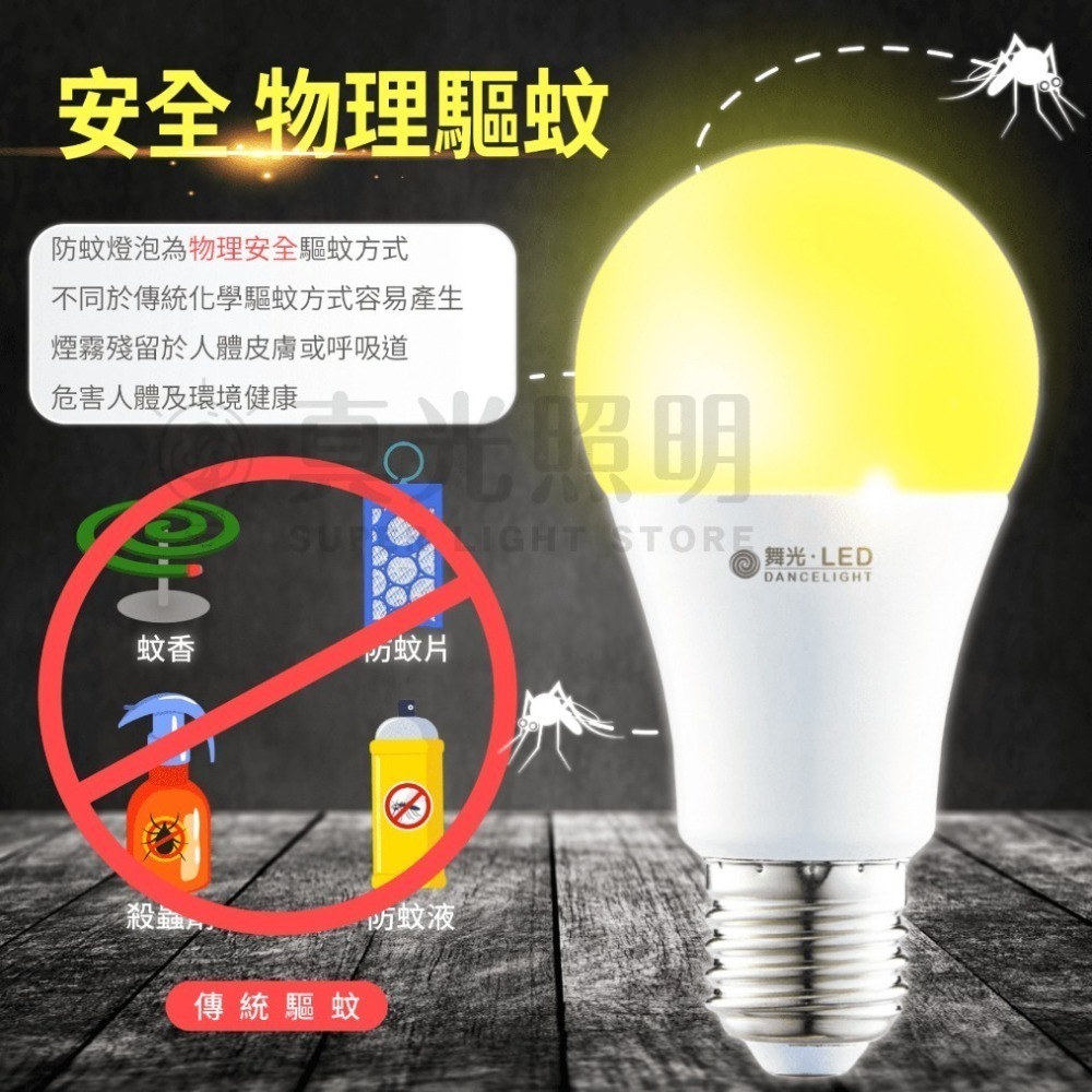 🧡 舞光LED ⚡️LED 驅蚊燈泡  E27 12W 防蚊燈泡 滅蚊燈 露營必備  戶外陽台燈 防蚊 非照明用 全電-細節圖4