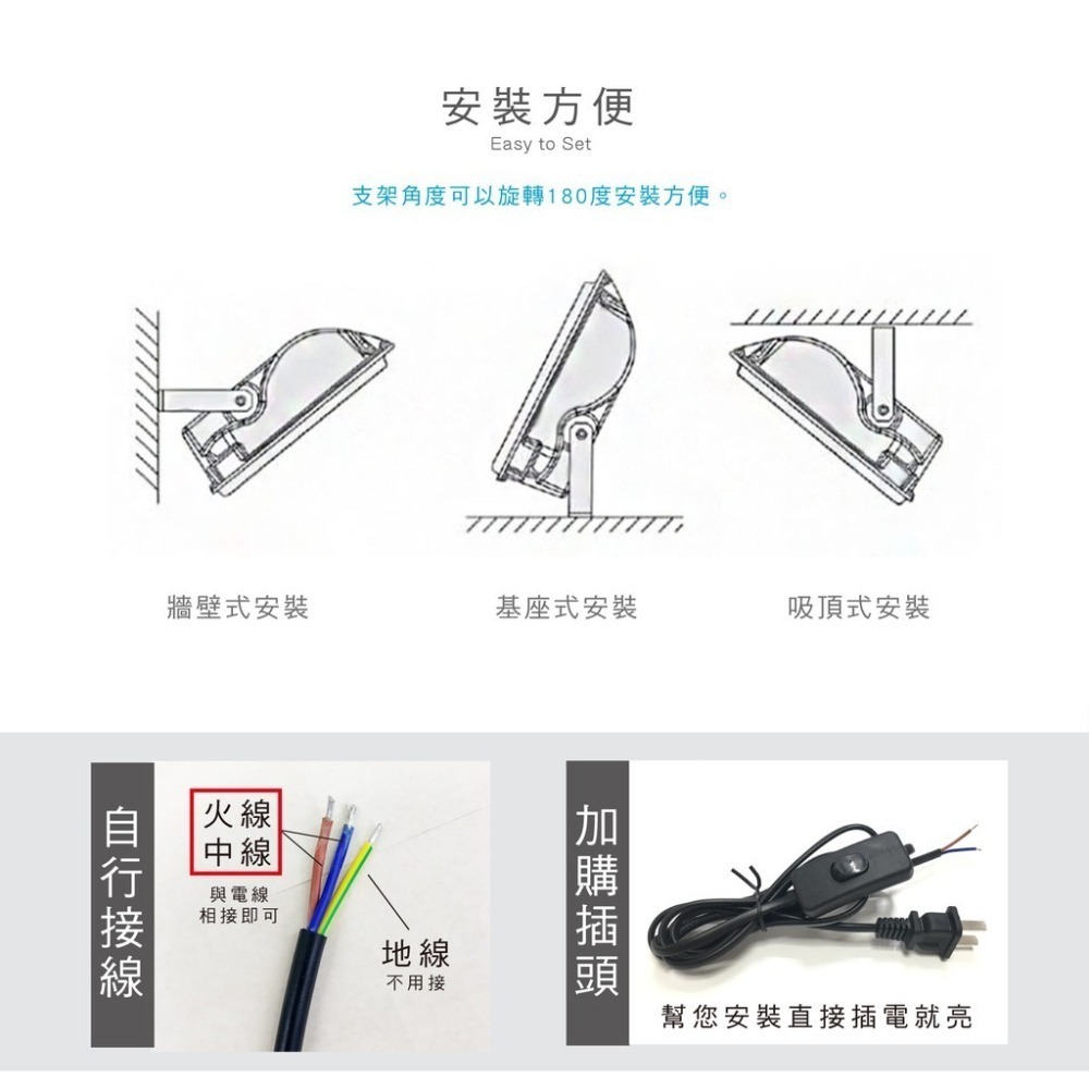 💡 真光照明 🙌🏻  LED戶外投射燈 白光 / 黃光 20W 30W 50W  聚晶款(白光) 新上市 投射燈-細節圖3