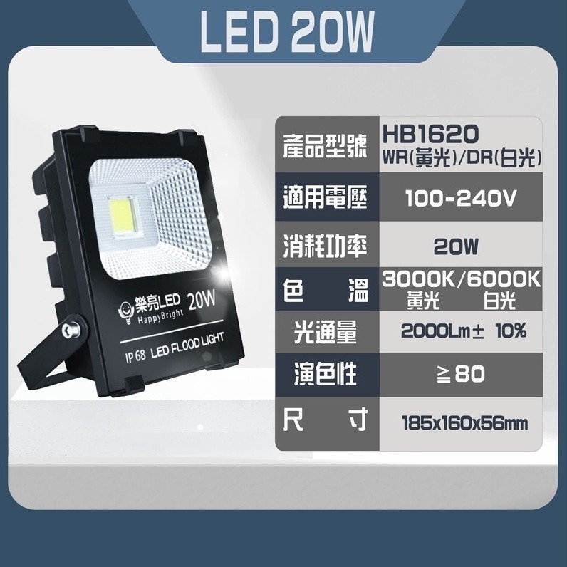 樂亮 LED COB 20W/100W/150W 投射燈 黃光 戶外型 招牌燈 投光燈 單入 探照燈 投射燈 招牌燈-細節圖4