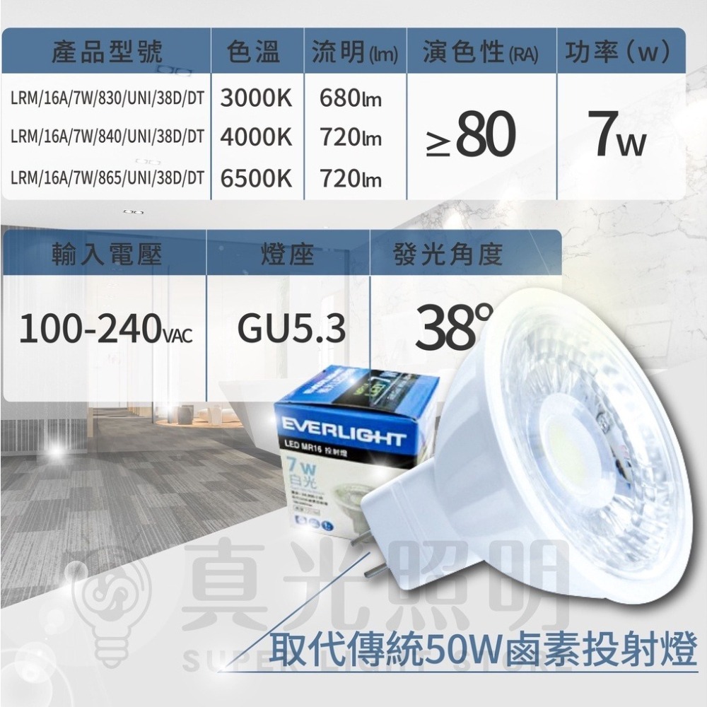 億光LED MR16 7w 杯燈 免驅動器 投射燈 全電壓 新版 免變壓器 GU5.3 ✨CNS認證 超亮系列✨-細節圖5