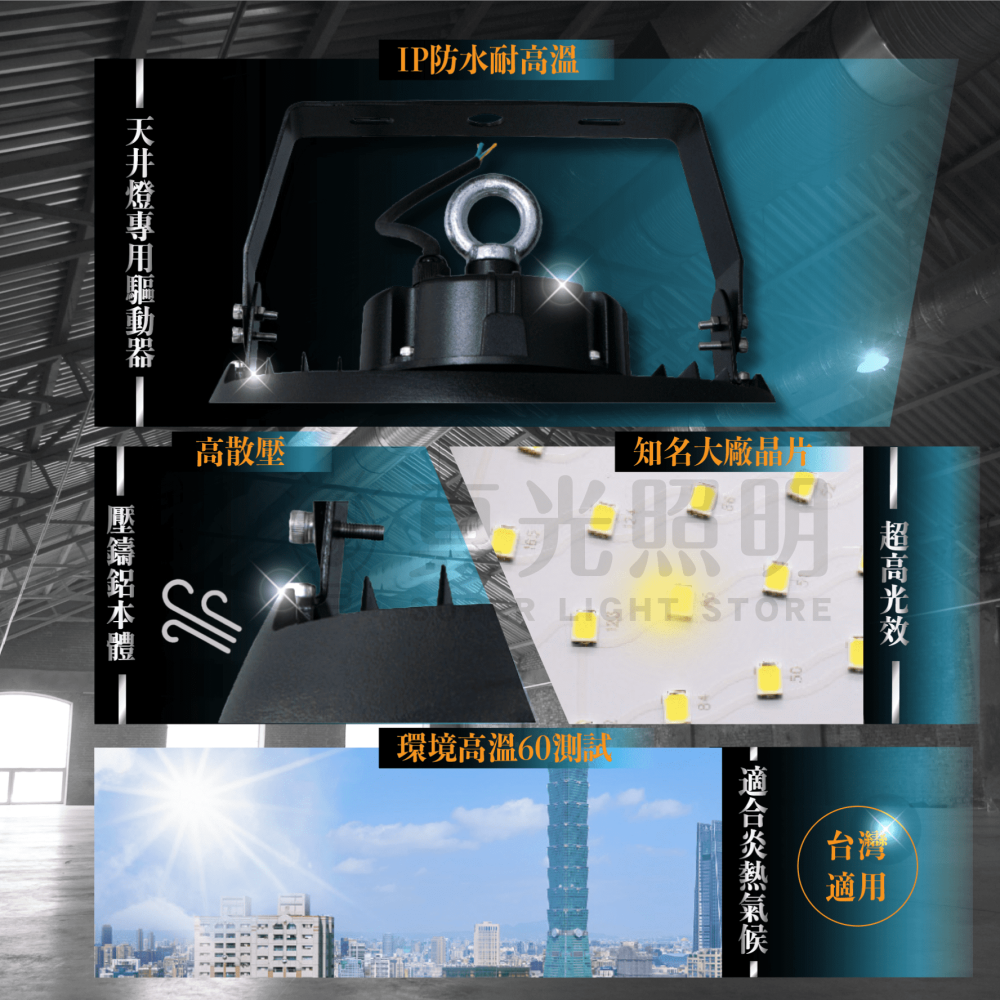 🧡 舞光LED⚡️戰神天井燈 LED 100W/150W/200W 白光 6米-8米適裝 工廠燈 高亮度 感應 省電-細節圖4