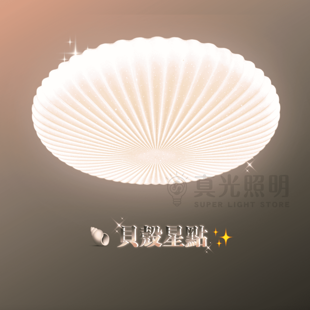 🐚新品✨ 60W 遙控調光 貝殼星點 吸頂燈 臥室燈 浪漫星空吸頂燈 質感｜閃爍｜浪漫 含小夜燈模式 走道燈-細節圖7