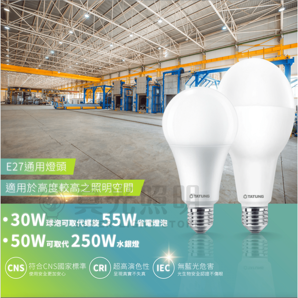 大同LED 30W 50W 大瓦數LED燈泡 E27 LED球泡燈 大球泡 黃光 白光 挑高用 工廠 商用-細節圖2