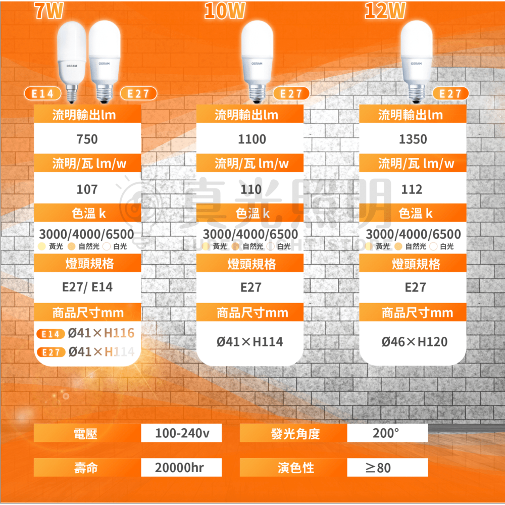 🟠 德國OSRAM 歐司朗 ⭐️  E27 E14 7W 10W 12W LED 燈泡 小晶靈 100-240V-細節圖6