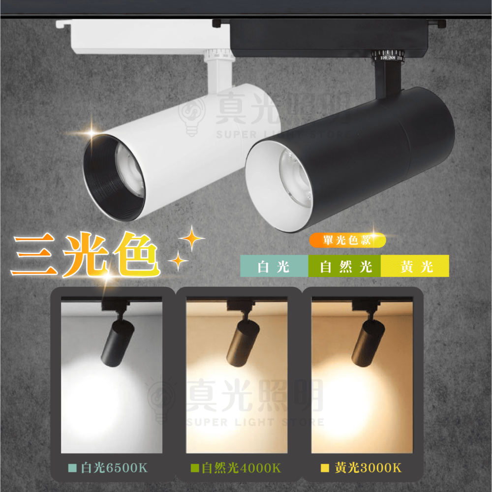 海王星軌道投射燈  25W 三色可選｜壁板加大｜底座雙固定扣 黑/白 角度一致 軌道燈 投射燈 單色-細節圖3