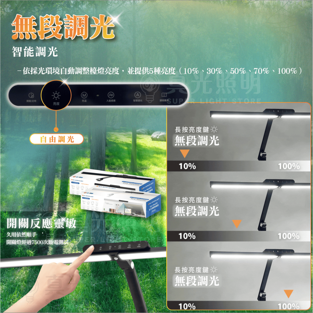 🧡 舞光LED ⚡️Eye Health 全光譜護眼檯燈｜桌夾兩用｜調光調色｜三軸可調｜防眩光RA≧95 AA級照度-細節圖4