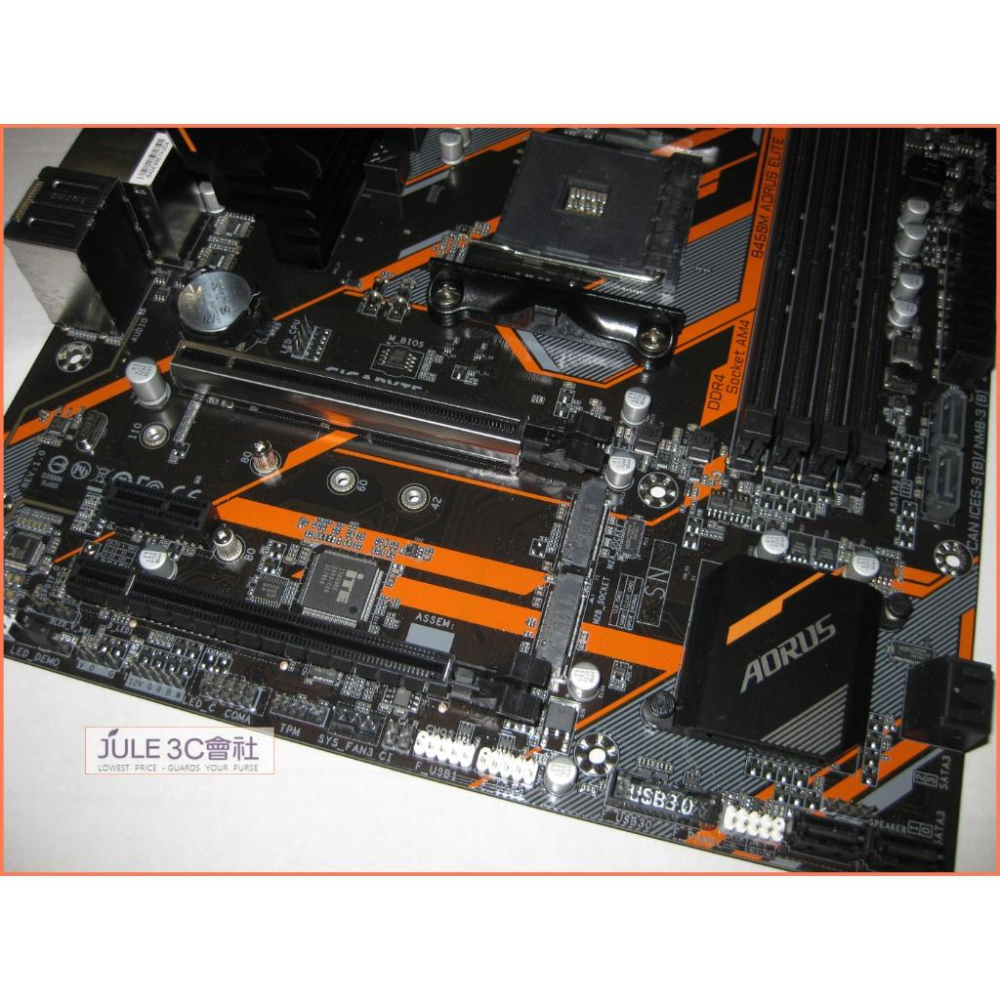 JULE 3C會社-技嘉 B450M AORUS ELITE B450/電競/雙M2/庫存/AM4/MATX 主機板-細節圖2