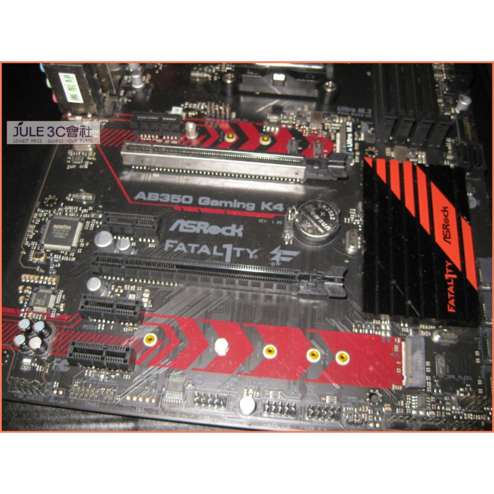 JULE 3C會社-華擎 Fatal1ty AB350 Gaming K4 B350/電競/良品/ATX/AM4 主機板-細節圖2