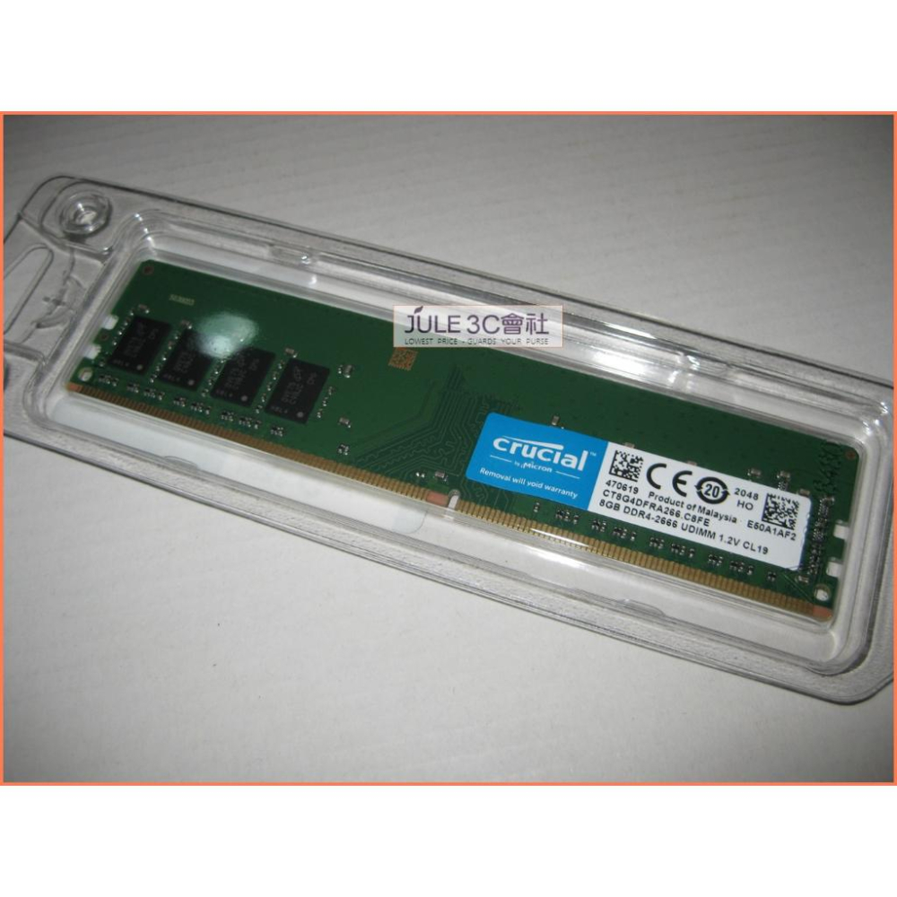 JULE 3C會社-美光Crucial DDR4 2666 8GB 8G 單面/終保/CT8G4DFRA266 記憶體-細節圖3