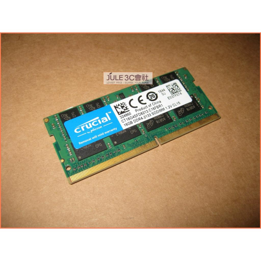 JULE 3C會社-美光Crucial DDR4 2133 16G CT16G4SFD8213/終保/雙面/筆電 記憶體-細節圖2