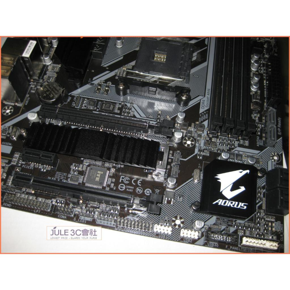 JULE 3C會社-技嘉 B450 AORUS M B450/電競/數位電源/M2/庫存/AM4/MATX 主機板-細節圖2