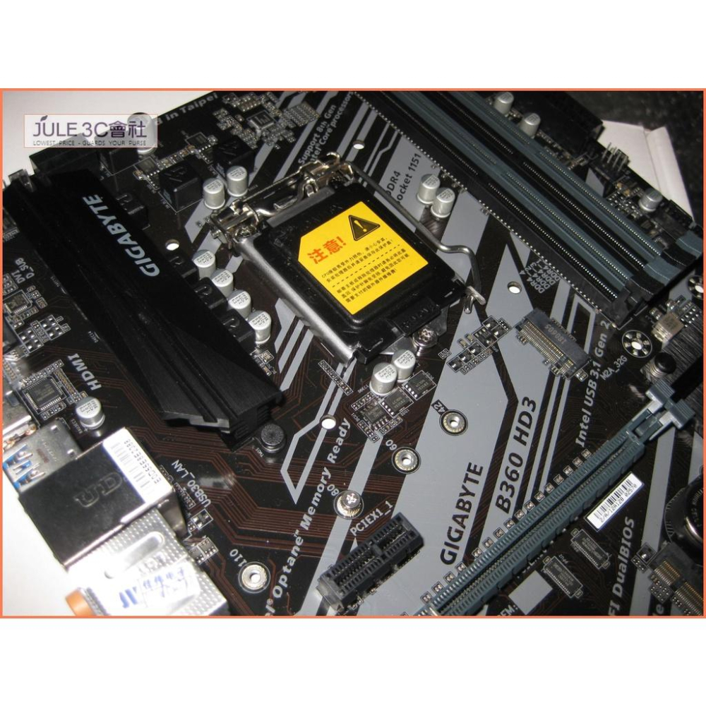 JULE 3C會社-技嘉 B360-HD3 B360/DDR4/八九代/雙M2/三螢幕/超耐久/含檔板/ATX 主機板-細節圖2