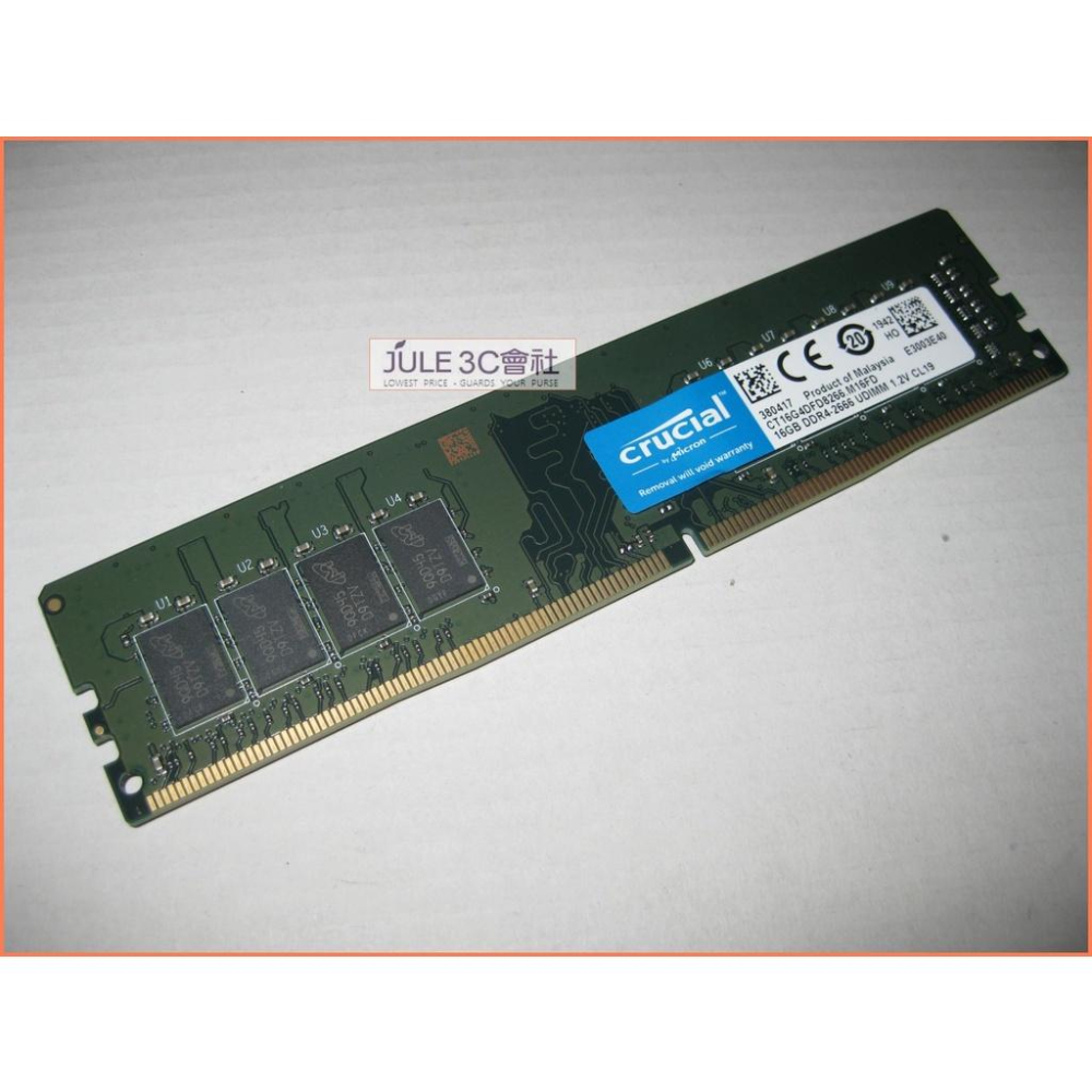JULE 3C會社-美光Crucial DDR4 2666 16G 16GB 終保/CT16G4DFD8266 記憶體-細節圖2