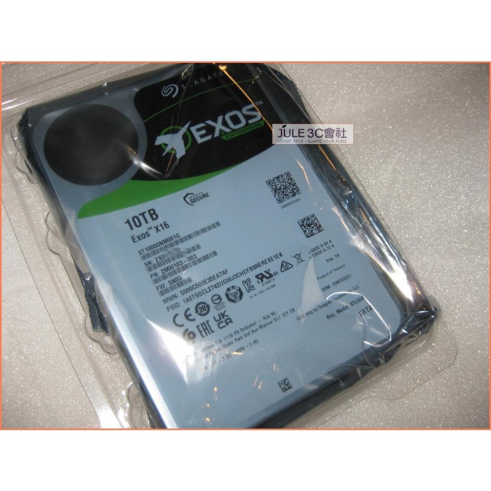 JULE 3C會社-希捷Seagate EXOS 10TB 10T ST10000NM001G/全新/氦氣/企業級 硬碟-細節圖3