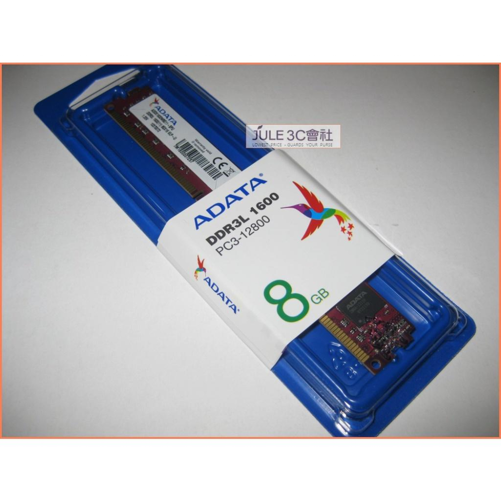 JULE 3C會社-威剛DDR3L 1600 8GB 8G 雙面/CL11/1.35V/VLP窄版/全新/終保 記憶體-細節圖2