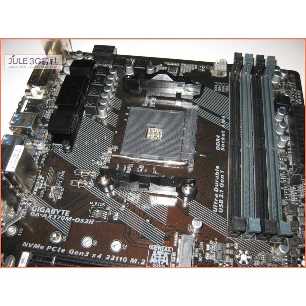 JULE 3C會社-技嘉 AX370M-DS3H X370/D4/抗硫電阻/4KHD/超耐久/MATX/AM4 主機板-細節圖4