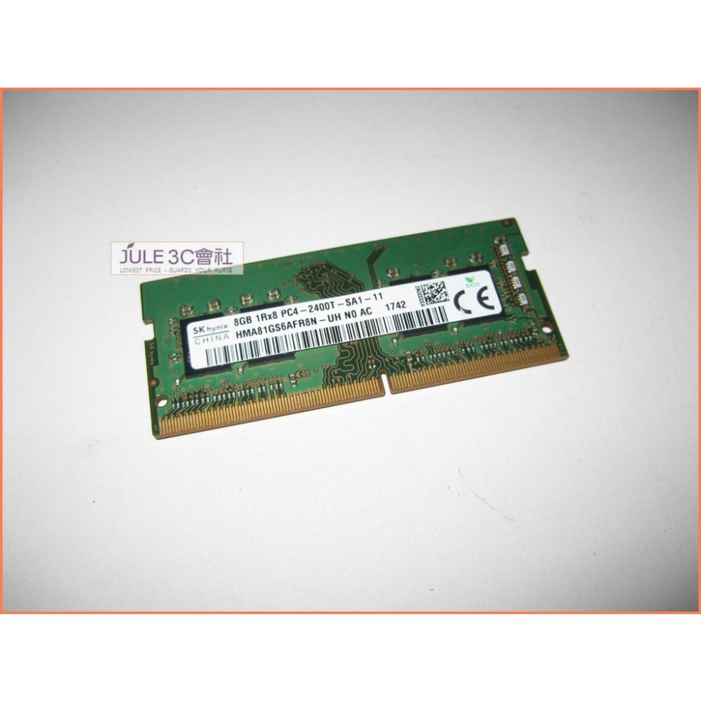 JULE 3C會社-海力士HYNIX DDR4 2400 T 8G 8GB 1.2V/雙面/1RX8/NB 記憶體-細節圖2