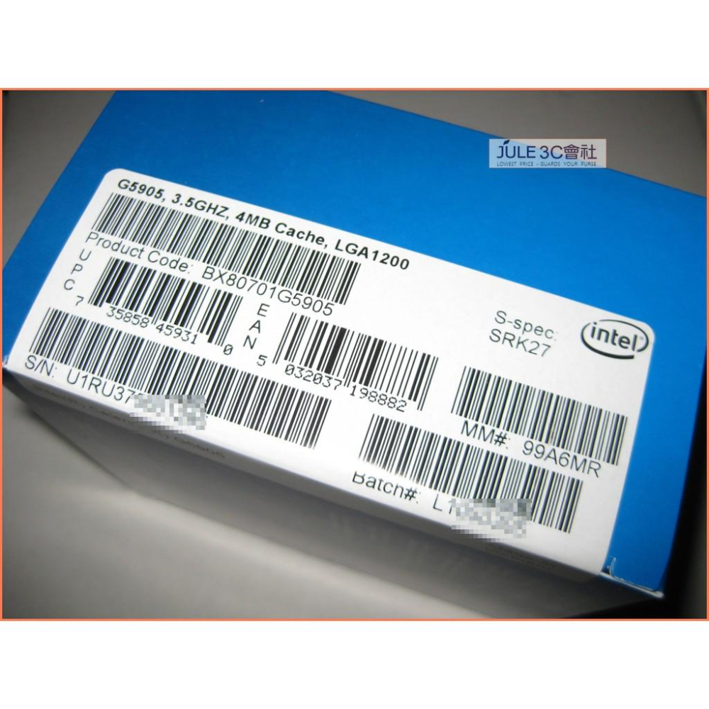 JULE 3C會社-Intel Celeron G5905 十代/雙核/3.5G/4M/盒裝保內/風扇/1200 CPU-細節圖4