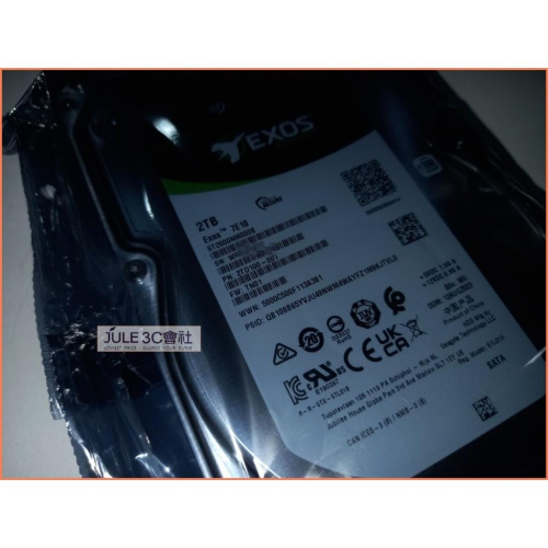 JULE 3C會社-希捷Seagate【Exos】2TB 3.5吋 企業級/ST2000NM000B/新品/桌上型 硬碟