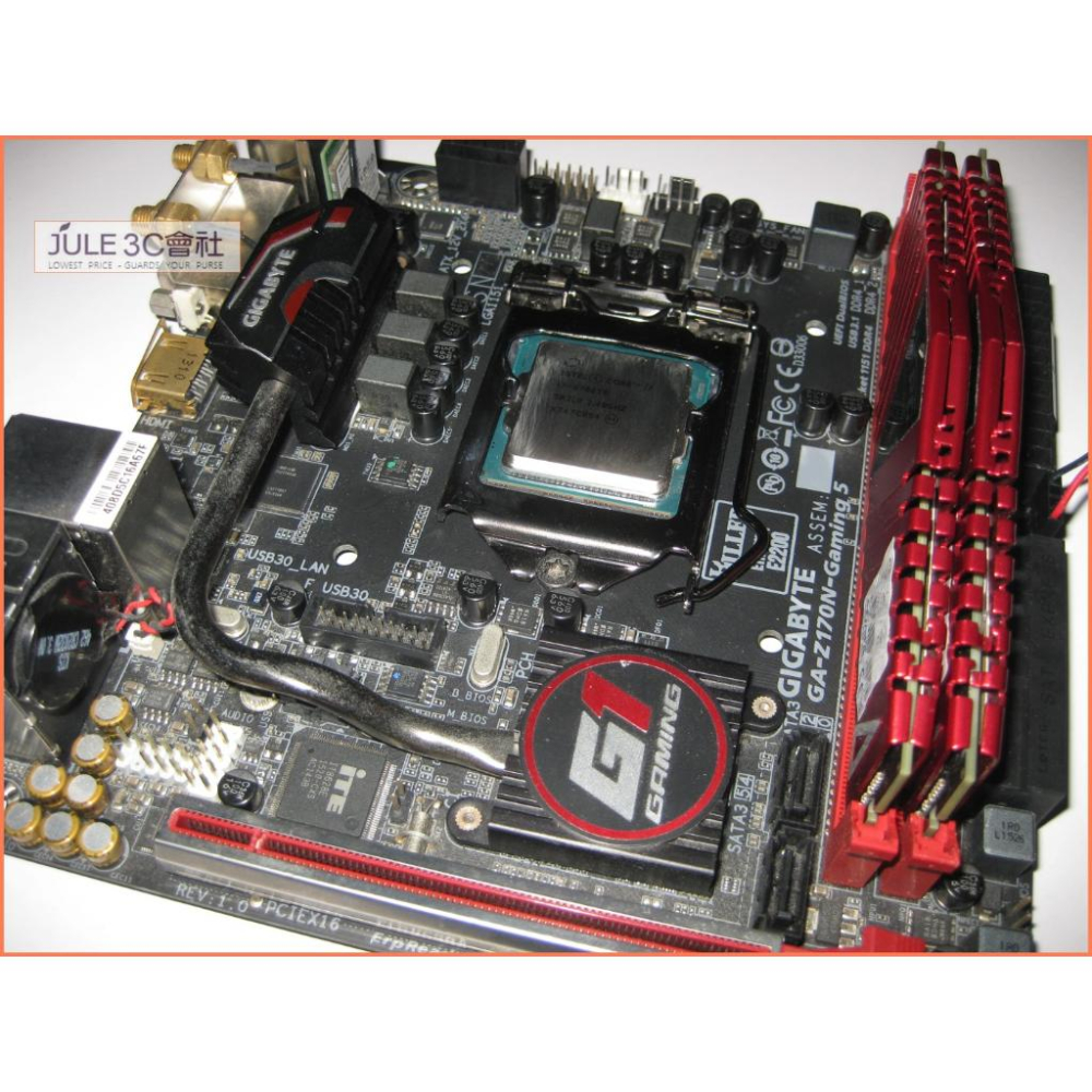 JULE 3C會社-技嘉Z170N-Gaming 5 ITX + i7 6700 TE CPU + 16G 記憶體