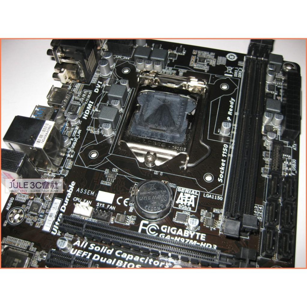JULE 3C會社-技嘉 H97M-HD3 H97/第四五代/超耐久/抗突波/UEFI/庫存/MATX/1150 主機板-細節圖3