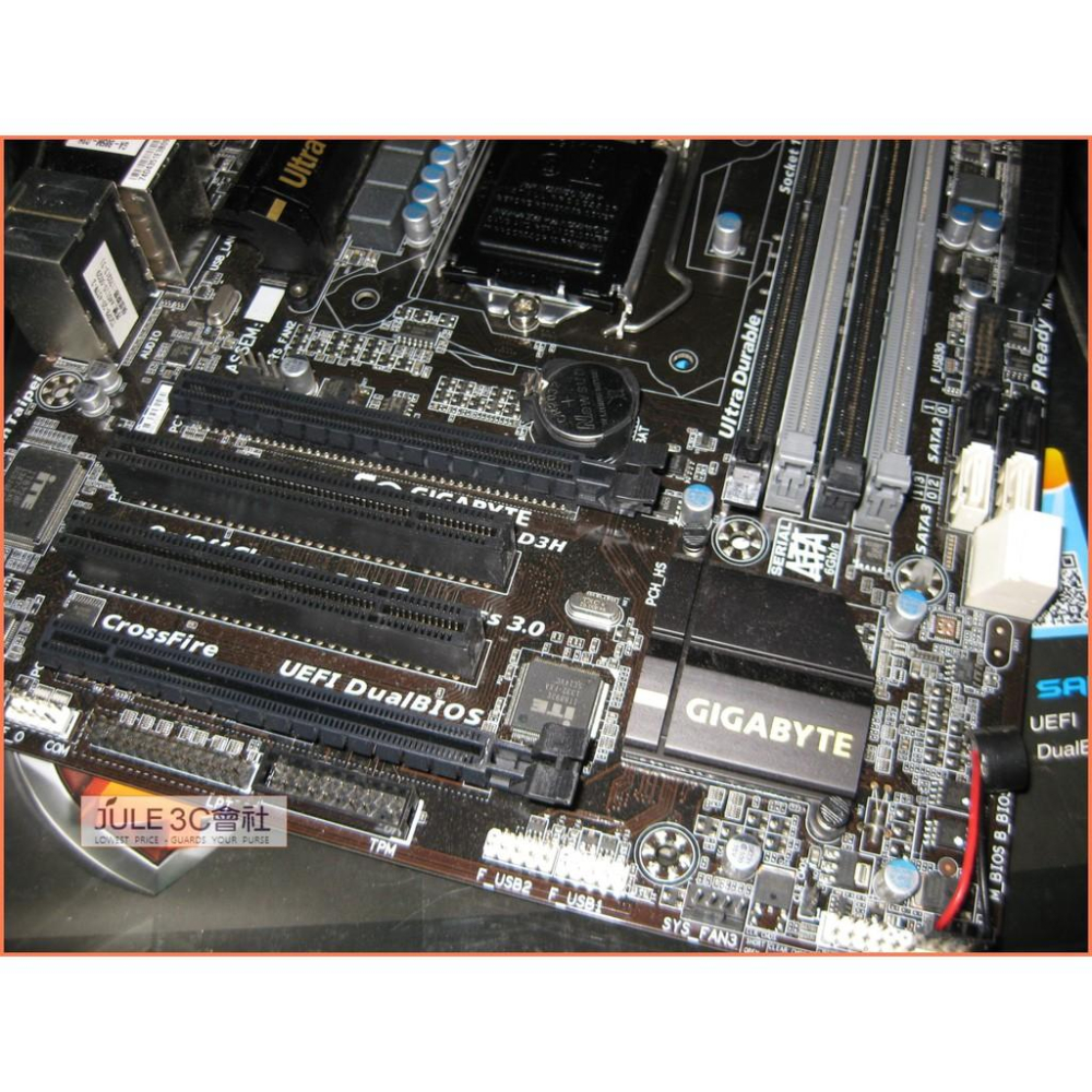 JULE 3C會社-技嘉 B85M-D3H B85/DDR3/超耐久PLUS/附檔板/良品/MATX/1150 主機板-細節圖2