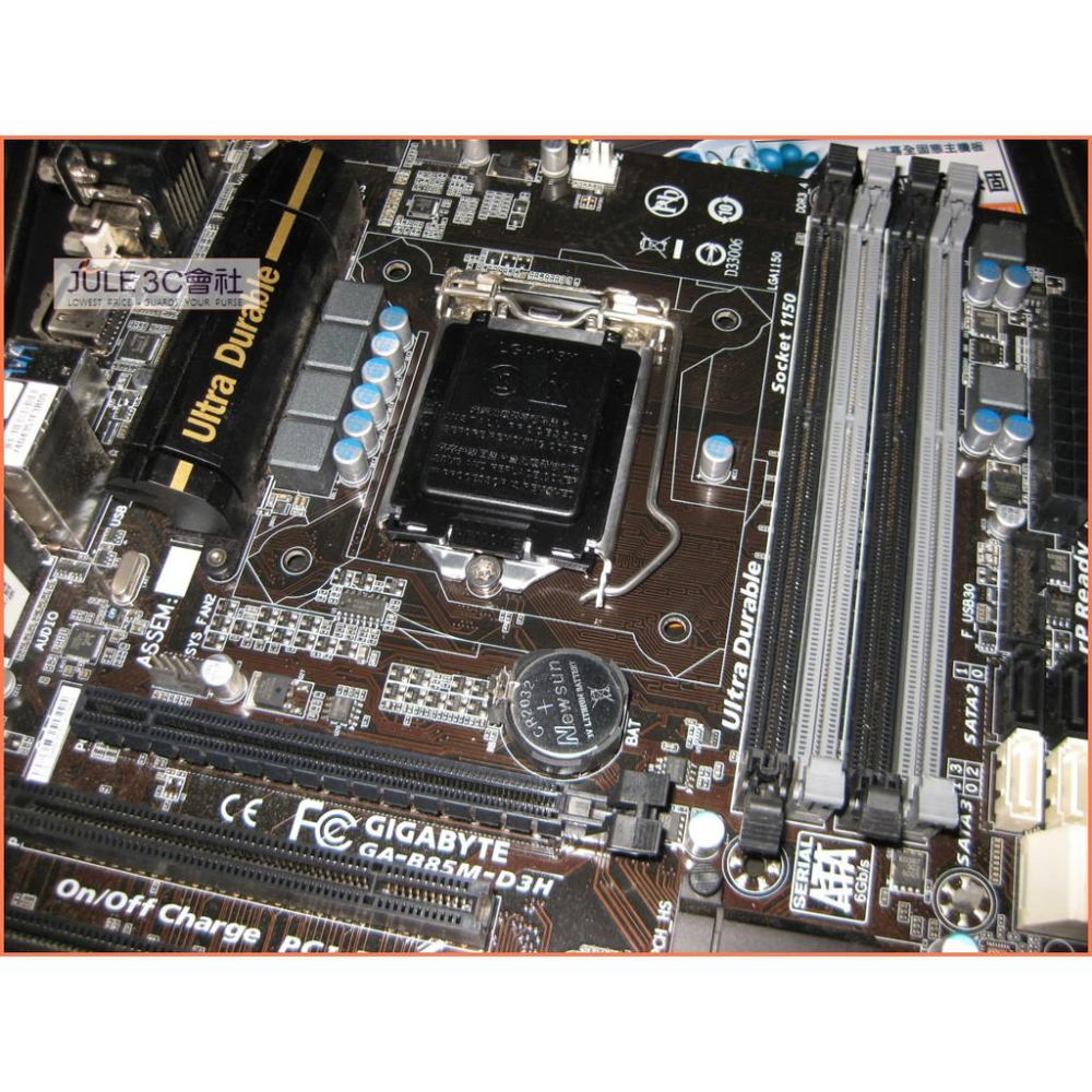 JULE 3C會社-技嘉 B85M-D3H B85/DDR3/超耐久PLUS/附檔板/良品/MATX/1150 主機板-細節圖3