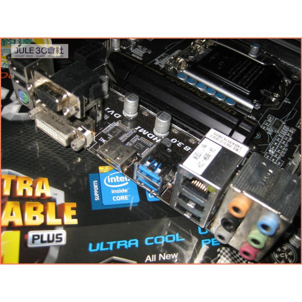 JULE 3C會社-技嘉 B85M-D3H B85/DDR3/超耐久PLUS/附檔板/良品/MATX/1150 主機板-細節圖4