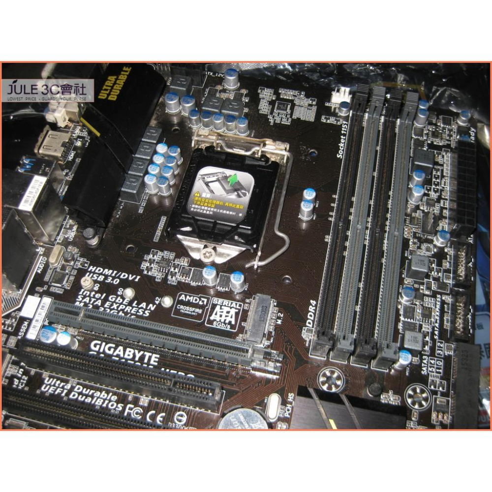 JULE 3C會社-技嘉 Z170M-HERO Z170/電競/第六七代/DDR4/M2/良品/1151 主機板-細節圖3